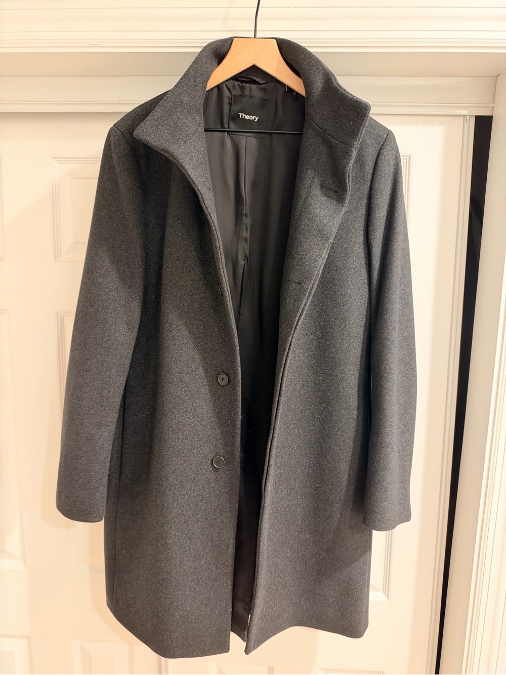 Theory Charcoal Gray Wool & Cashmere Blend Overcoat